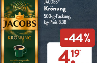 Aldi Süd – JACOBS Krönung 500g-Packung, 4,19€ [bis 13.01]