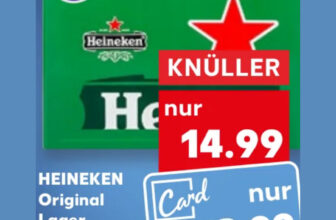 Kaufland – Heineken Original Lager, 20 x 0,4l ab 12,99 € / Kiste