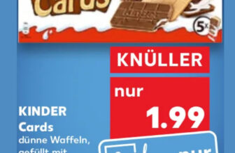 Kaufland – Kinder Cards 5x 2St. 128g Packung ab 1,77 €