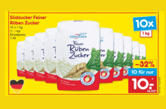 Netto -Südzucker Feiner Rüben Zucker, 10 x 1kg, nur 10 € [nur am Samstag, 03.02]