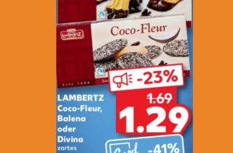 Kaufland- Lambertz Coco-Fleur,Balena oder Divina, je 113-125g-Packg., ab 0,99 € [bis 24.01]