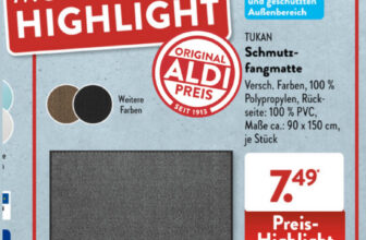 Aldi Süd – TUKAN Schmutzfangmatte, 90 x 150 cm, 7,49€ [bis 13.01]