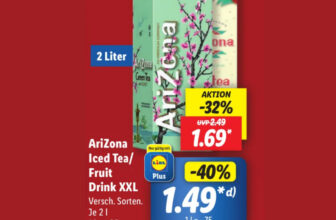 Lidl- AriZona Iced Tea/ Fruit Drink XXL, Versch. Sorten, je 2L,ab 1,49 € [bis 20.01]
