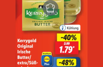 Lidl- Kerrygold Original Irische Butter, Versch. Sorten, Je 200/250g, ab 1,55 € [bis 20.01]