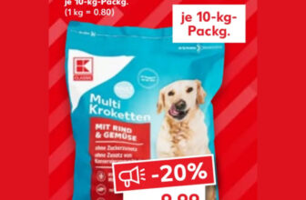 Kaufland -K-CLASSIC Hundenahrung Kroketten, je 10kg-Packg., 7,99 € [bis 17.01]